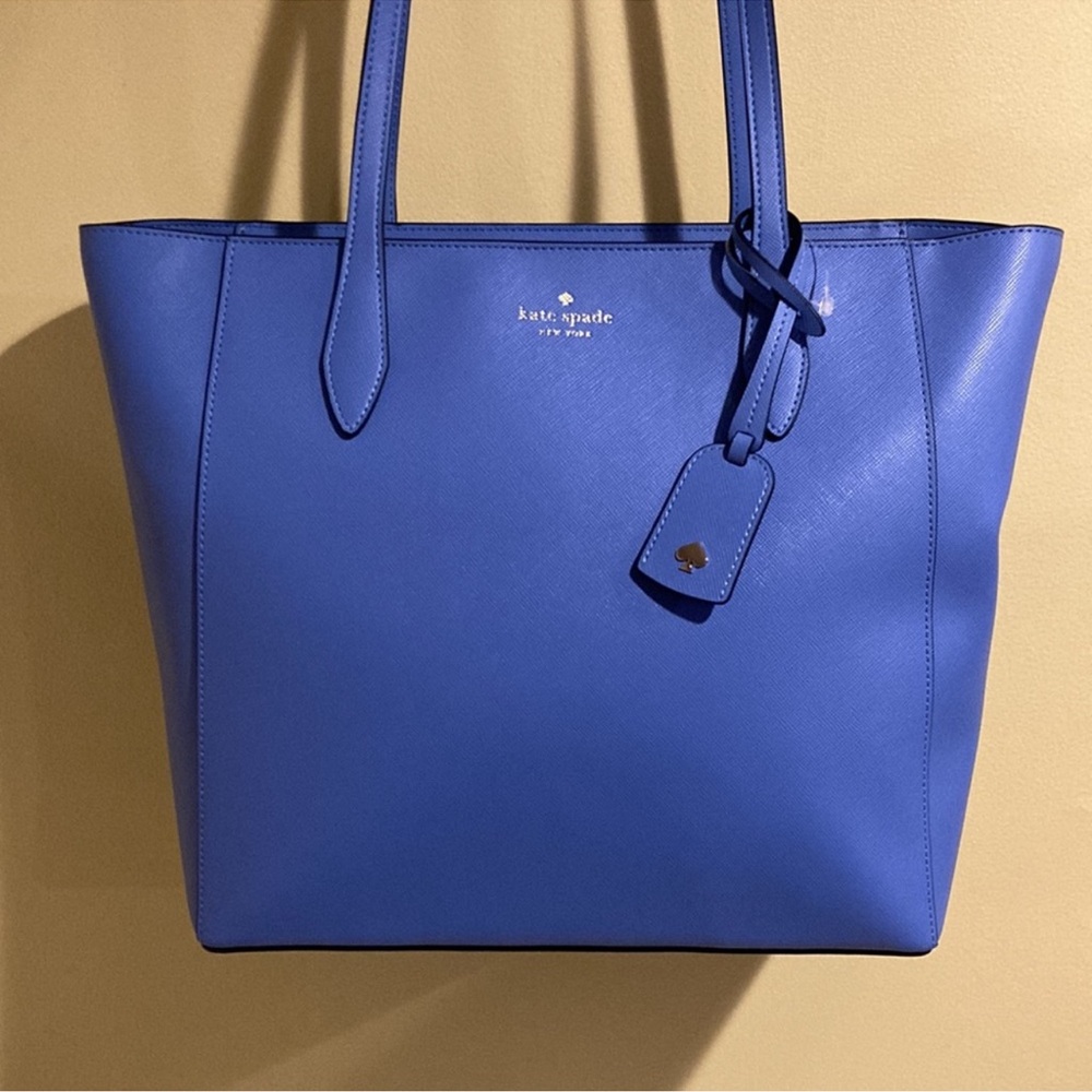 Kate Spade Large Tote Bag Purse- Breanna Tote - Deep Cornflower Blue